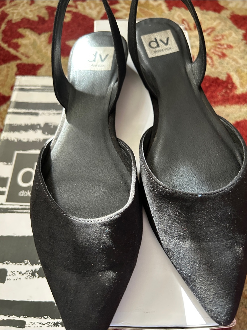 DV by Dolce Vita Black Pointed Slingback Mules
